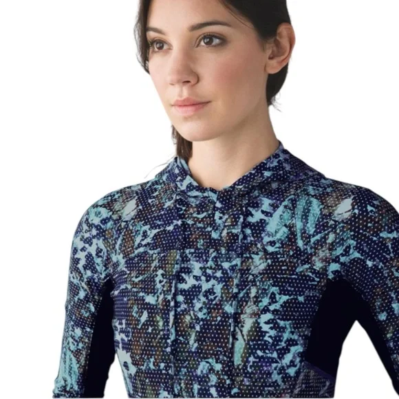 LULULEMON Runbeam Hoodie Floral Sport in Multicolors Size 2 or 4 — Older Style - Picture 5 of 12